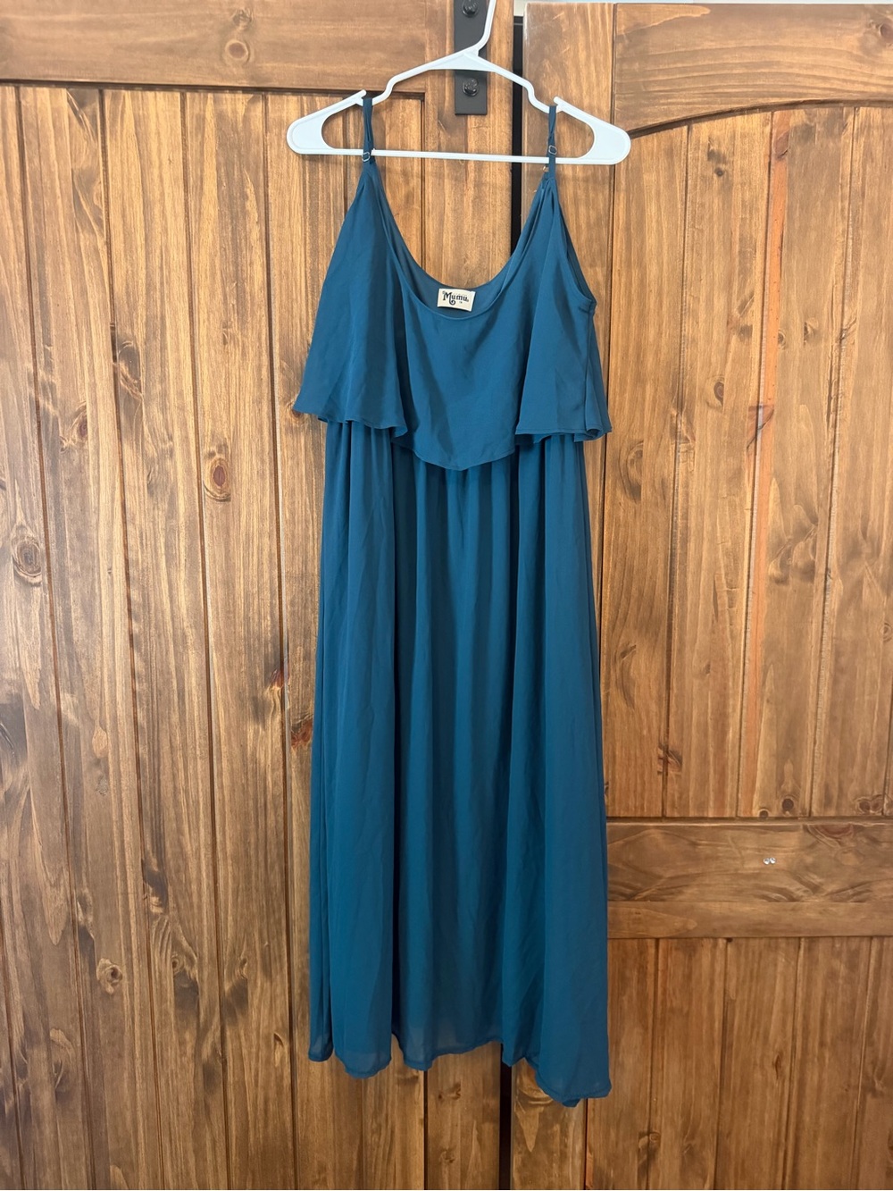 Show Me Your MuMu Caitlin Ruffle Maxi dress in jade